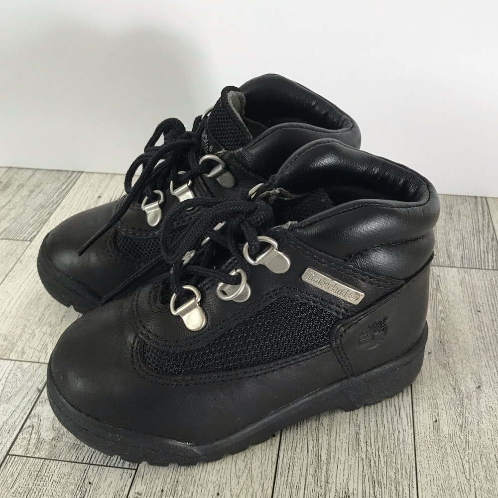 Timberland Black Leather Toddler Boots Size:8